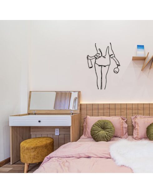 Accessoire mural décoratif en métal noir - 35.5x50 cm