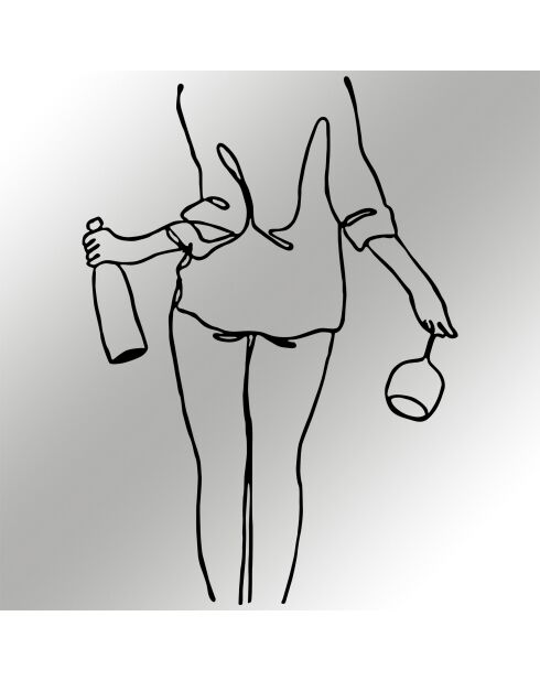 Accessoire mural décoratif en métal noir - 35.5x50 cm