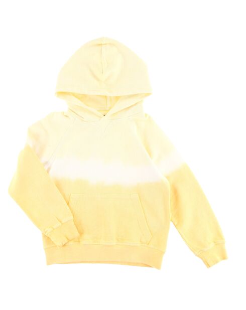 Sweat fin en Coton motif tie & dye jaune