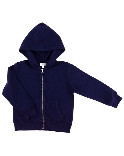 Sweat zippé en Coton Noa à capuche bleu nuit