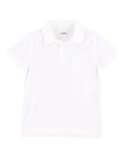 Polo en Jersey de Coton Léo blanc