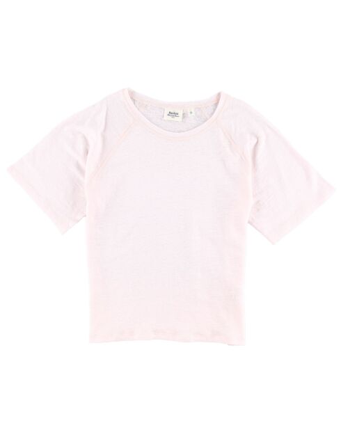 T-Shirt 100% Lin Thérèse rose blush