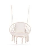 Hamac macramé avec Coussins beige  - 60x50x120 cm