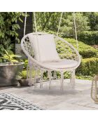 Hamac macramé avec Coussins beige  - 60x50x120 cm