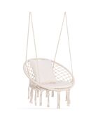 Hamac macramé avec Coussins beige  - 60x50x120 cm