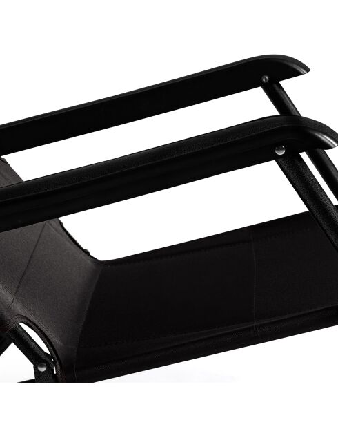 2 zwarte relaxligstoelen - 178x61x33 cm