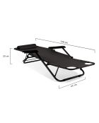 2 zwarte relaxligstoelen - 178x61x33 cm