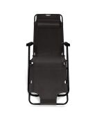 2 zwarte relaxligstoelen - 178x61x33 cm