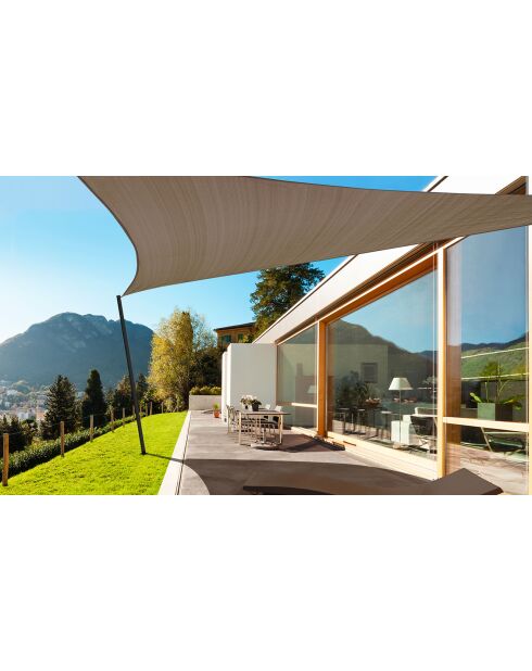 Vela de sombra triangular color topo - 5x5x5 m