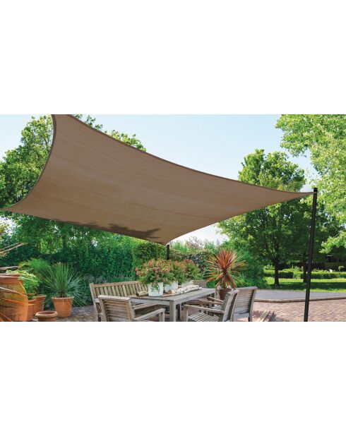 Voile d'ombrage rectangulaire taupe  - 4x6 m