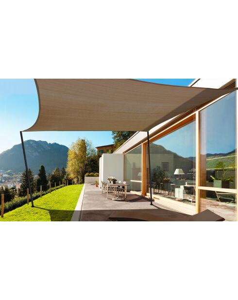 Voile d'ombrage rectangulaire taupe  - 4x6 m