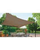 Voile d'ombrage rectangulaire taupe  - 3.5x3.5 m