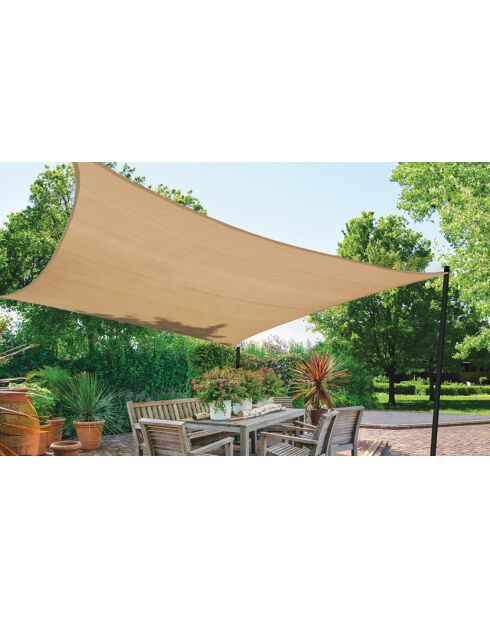 Voile d'ombrage rectangulaire beige  - 3.5x3.5 m