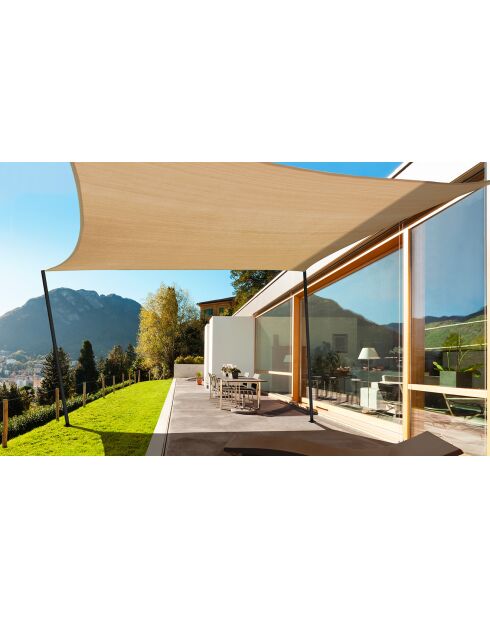 Voile d'ombrage rectangulaire beige  - 3.5x3.5 m