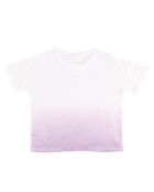 T-Shirt 100% Lin tie & dye Tenori blanc/parme