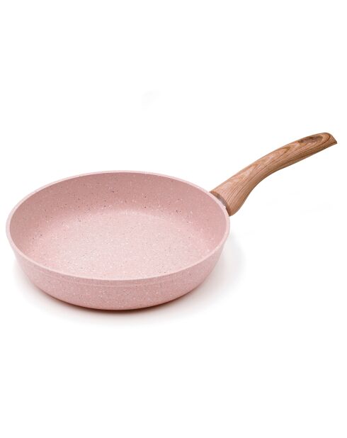 Poêle induction en aluminium forgé Stonerose rose - D.24 cm