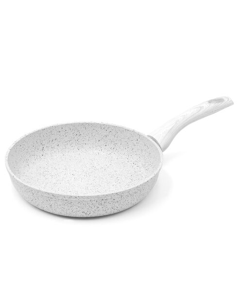 Poêle induction en aluminium forgé Stone White blanche - D.24 cm