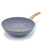 Wok induction en aluminium forgé Pierre Gourmet gris - D.28 cm