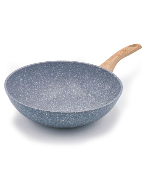 Wok induction en aluminium forgé Pierre Gourmet gris - D.28 cm
