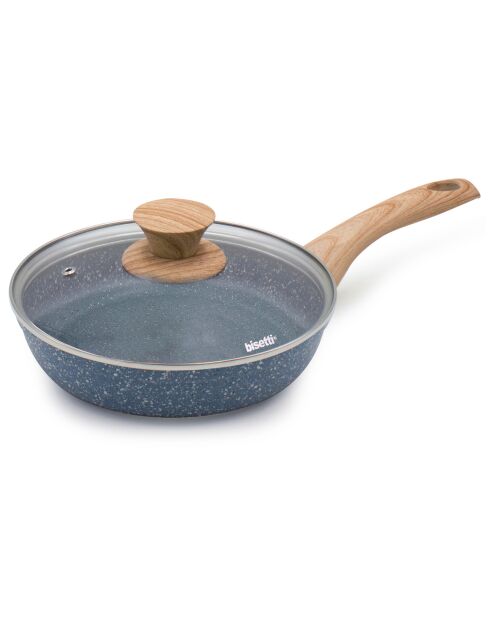 Poêle avec couvercle induction en aluminium forgé Pierre Gourmet grise - D.20 cm