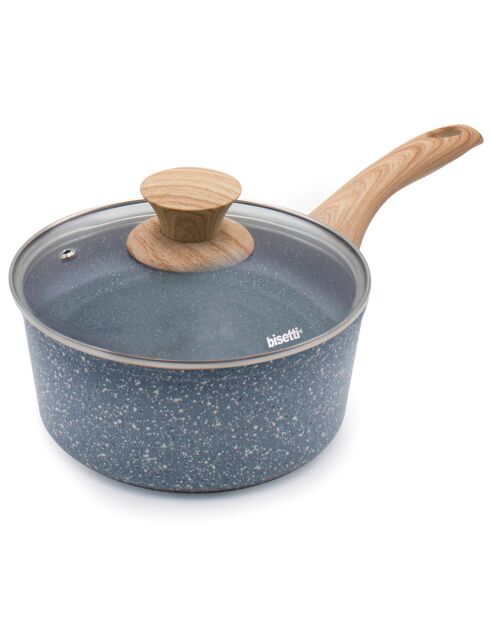 Casserole avec couvercle induction en aluminium forgé Pierre Gourmet grise - D.18 cm