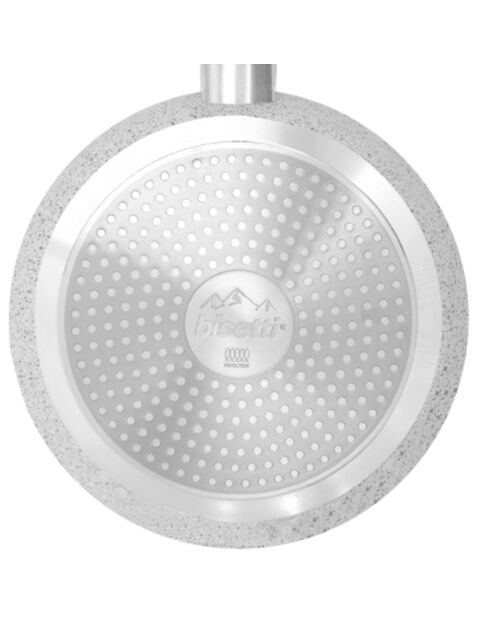 Casserole avec couvercle induction en aluminium forgé Stone White blanche - D.18 cm