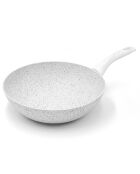 Wok induction en aluminium forgé Stone White blanc - D.28 cm