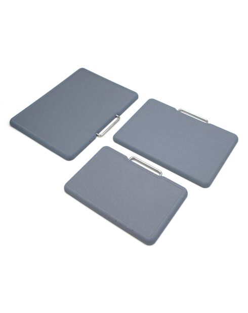 3 Planches à découper avec support Pierre Gourmet grises