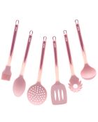 6 Ustensiles de cuisine avec support Stonerose roses