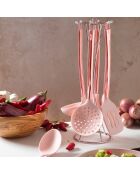 6 Ustensiles de cuisine avec support Stonerose roses