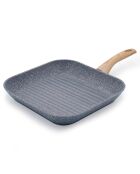 Grill induction en aluminium forgé Pierre Gourmet gris - D.28 cm
