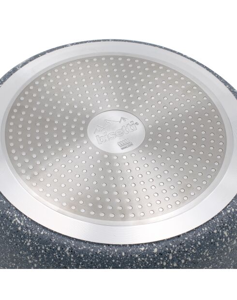 Casserole avec couvercle induction en aluminium forgé Pierre Gourmet grise - D.24 cm