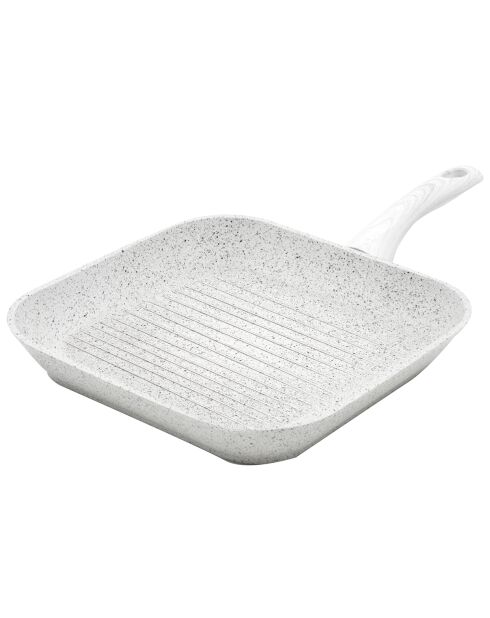 Grill induction en aluminium forgé Stone White blanc - D.28 cm