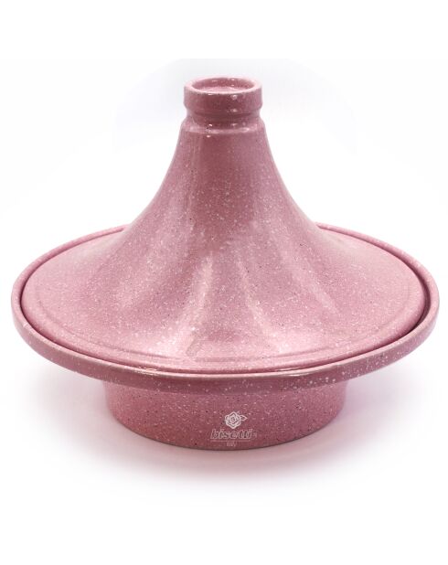 Piatto tajine in gres porcellanato rosa Stonerose - D.26x20 cm