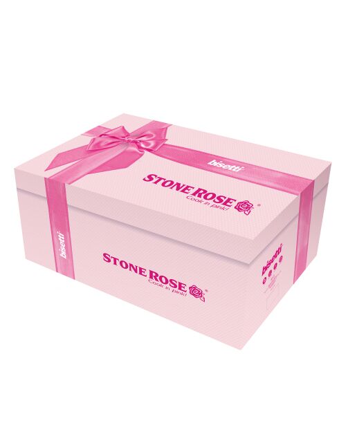 Batterie de cuisine induction en aluminium forgé Stonerose rose - 10 pièces