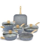 Batterie de cuisine induction en aluminium forgé Pierre Gourmet grise - 10 pièces