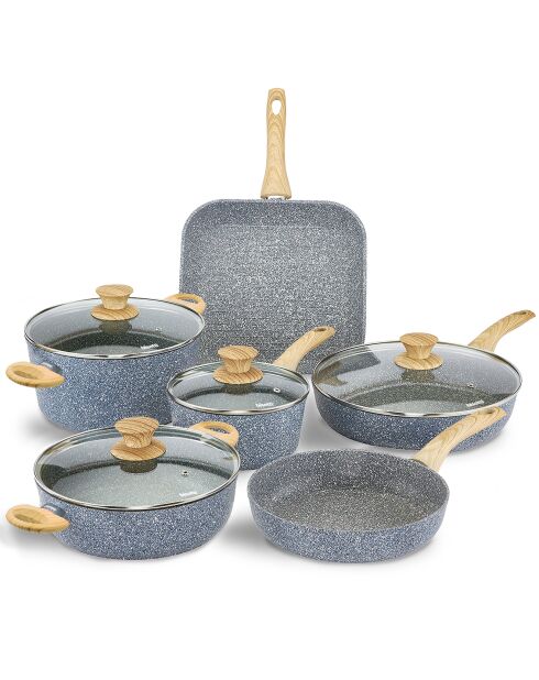 Pentole a induzione in alluminio forgiato grigio Pierre Gourmet - 10 pezzi