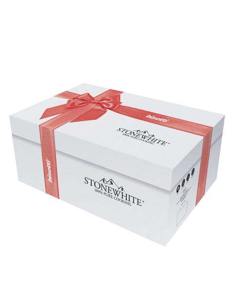 Set di pentole a induzione in alluminio forgiato Stone White bianco - 10 pezzi