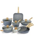 Batterie de cuisine induction en aluminium forgé Pierre Gourmet grise - 13 pièces