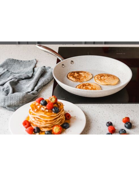 Set di pentole a induzione in alluminio forgiato Stone White - 13 pezzi