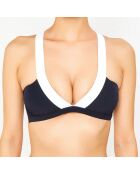 Haut de maillot de bain Bermeo noir/blanc