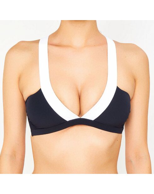 Haut de maillot de bain Bermeo noir/blanc