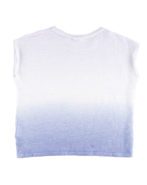 T-Shirt 100% Lin Mia motif tie & dye bleu ciel/cobalt