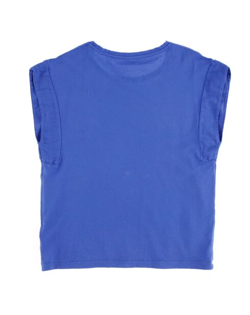 T-Shirt en Coton Tania sans manches bleu cobalt