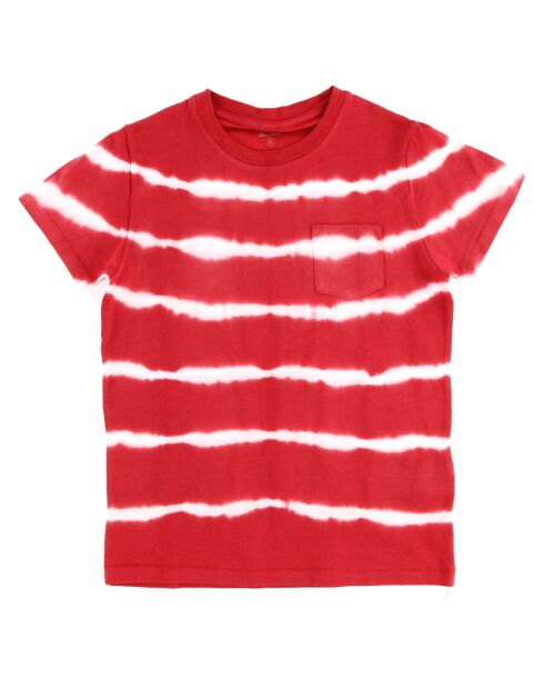 T-Shirt en Coton motif tie & dye rouge
