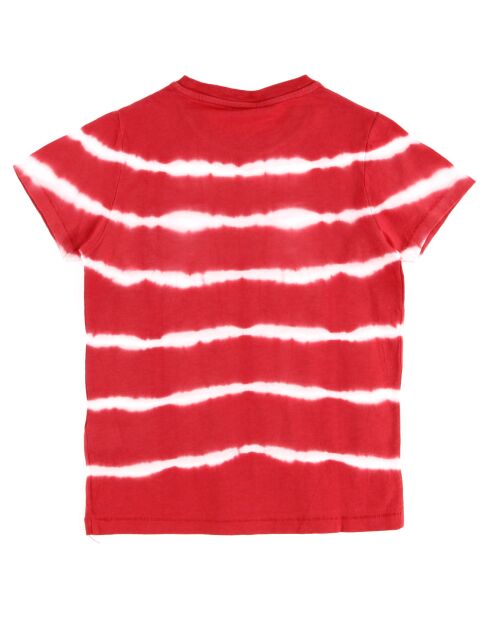 T-Shirt en Coton motif tie & dye rouge