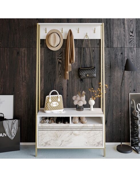 Armario de recibidor Devin blanco - 94x180x35,3 cm