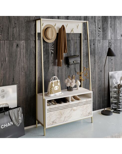 Armario de recibidor Devin blanco - 94x180x35,3 cm