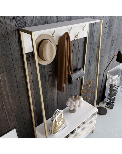 Armario de recibidor Devin blanco - 94x180x35,3 cm