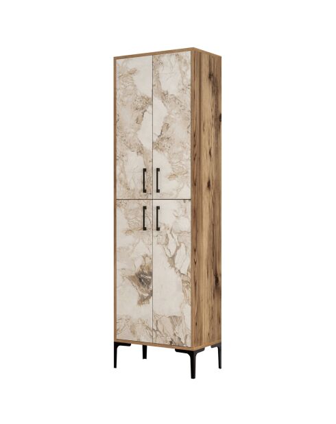 Meuble à chaussures Berlin A  noyer/blanc - 60x200x35 cm